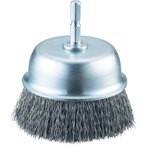 軸付カップブラシφ75X軸6.35鋼線線径0.3
