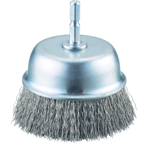 軸付カップブラシφ75X軸6.35ステンレス線