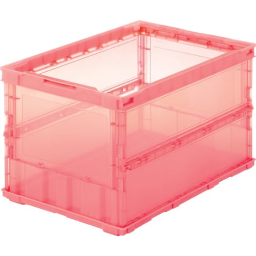 薄型折りたたみコンテナスケル50L赤