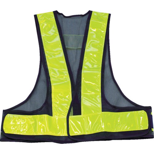 70mm幅反射材付安全ベスト紺/蛍光イエロー反射