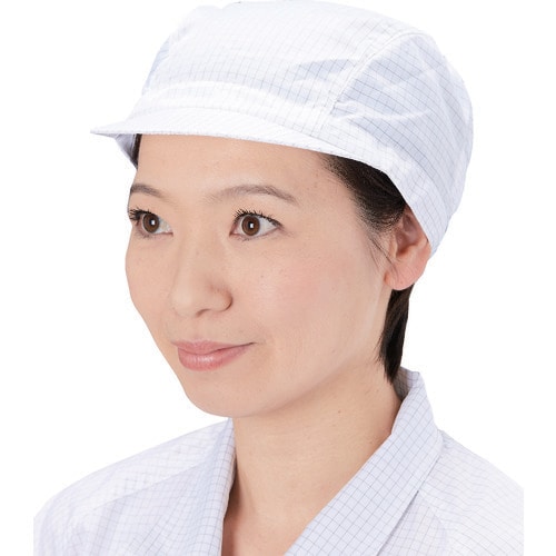 制電子グリッド仕様キャップ浅型ホワイトフリーサイズ