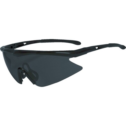 一眼型安全メガネフレームブラックレンズグレー