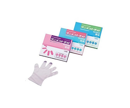 ラボランサニメント手袋(PE・厚手)エンボス付 L