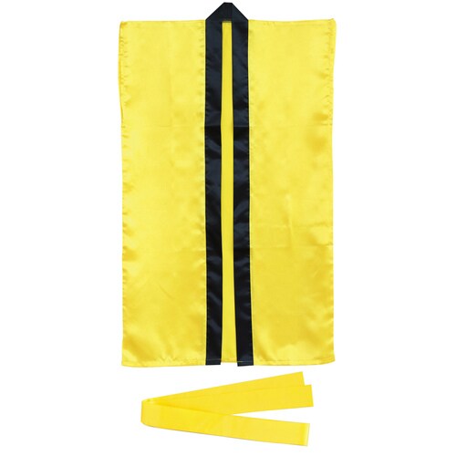 サテンロングハッピ 黄 S(ハチマキ付)