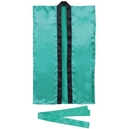 サテンロングハッピ 緑 S(ハチマキ付)