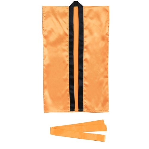 サテンロングハッピ 橙 S(ハチマキ付)