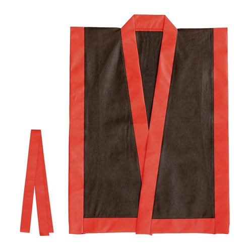 カラー不織布 エイサー打掛 黒(襟赤)J 帯付