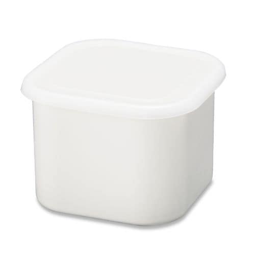 ホーローぬか漬けポット角2型 ホワイト