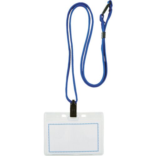 ストラップ付ホイッスル名札ソフト青