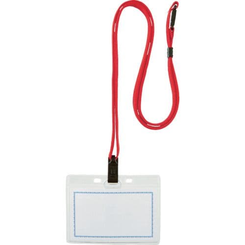 ストラップ付ホイッスル名札ソフト赤