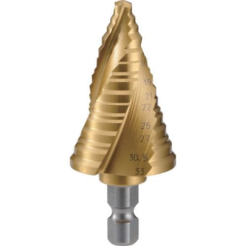 ステップドリル3枚刃チタンコーティング6ー33mm