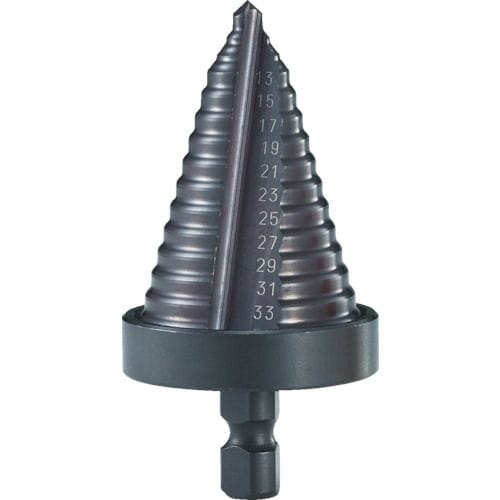 ステップドリル2枚刃黒染め表面処理5ー35mm