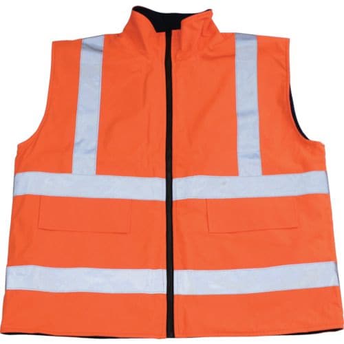 フリース付安全ベストXXLオレンジ