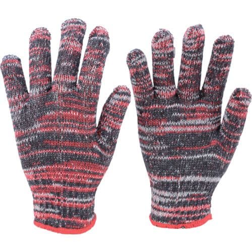 カラ−軍手雑色赤10双入