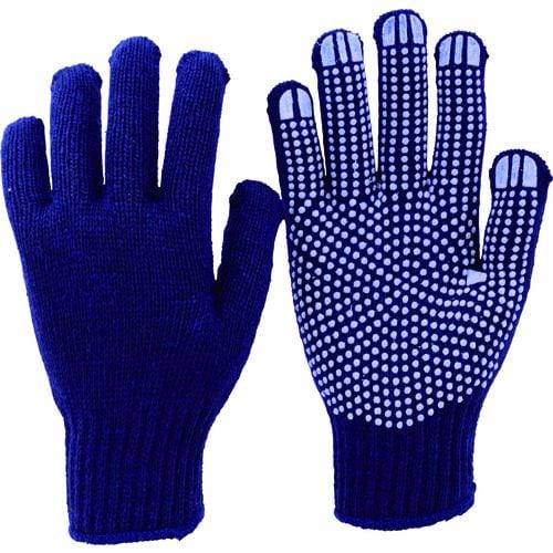 カラーナイロンすべり止め付軍手紺