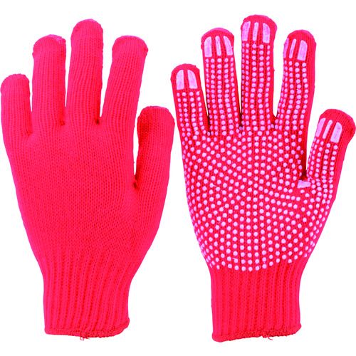 カラーナイロンすべり止め付軍手赤