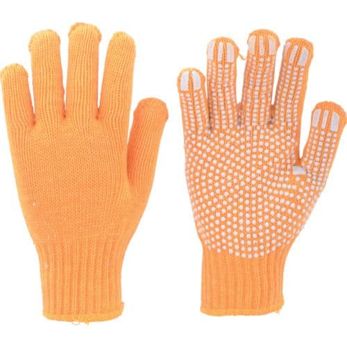 カラーナイロンすべり止め付軍手黄