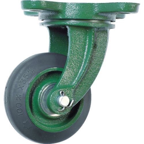 鋼鉄製運搬車用鋳物金具自在キャスター径100ゴム車