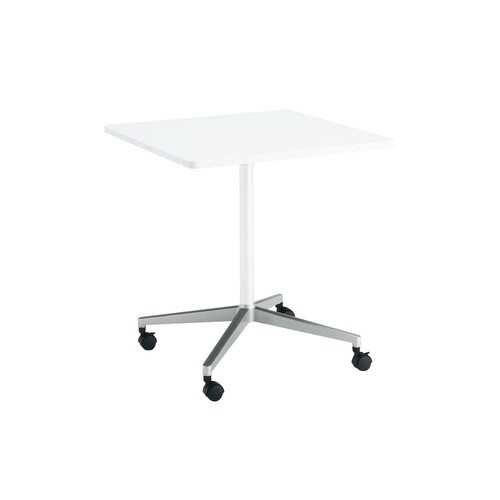 ジュート単柱ポリ脚キャスタR角75×75W