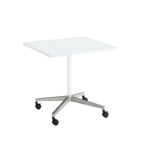 ジュート単柱ポリ脚キャスタS角75×75W