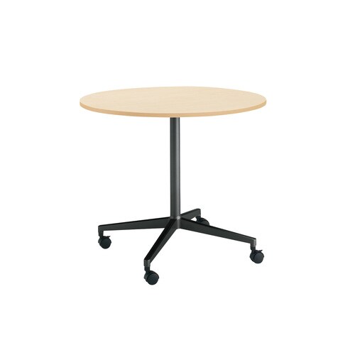 ジュート単柱塗装BK脚円形キャスタ直径75N