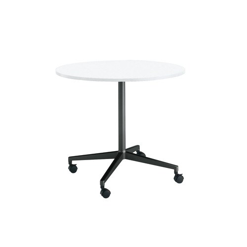 ジュート単柱塗装BK脚円形キャスタ直径75W