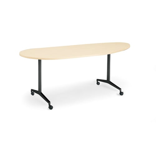 ジュートT塗装BK脚キャスタ長円180×90N