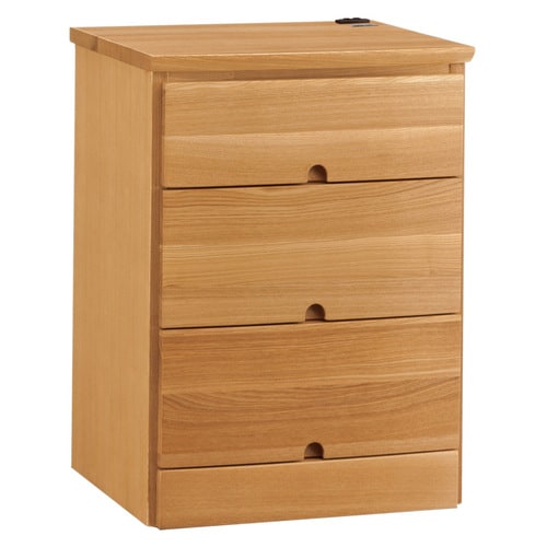 3段チェスト型ナイトテーブル 幅400mm ライト