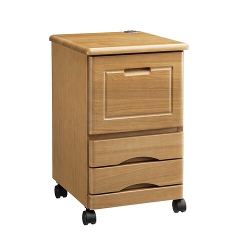 フラップ扉付きナイトテーブル 幅350mm ライト