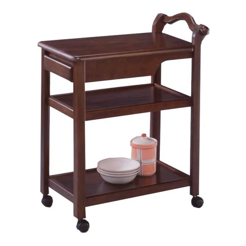 ハンドル付き リビングワゴン ダークブラウン