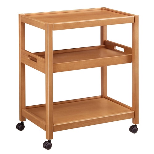 お盆付き フリーワゴン ライトブラウン