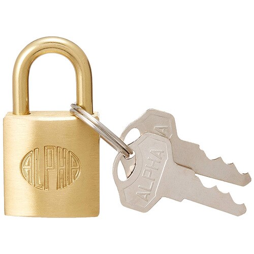 アルファ 南京錠 20mm ゴールド×3