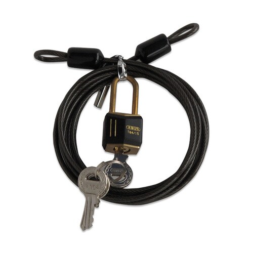 南京錠 ABUSワイヤー付 ブラック×2