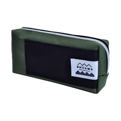 ペンケース ベロウズ カーキ×2