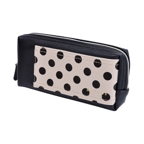 ペンケース ベロウズ ドットブラック×2