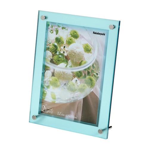 フォトフレーム デポリ 2L判 ライトブルー ×5