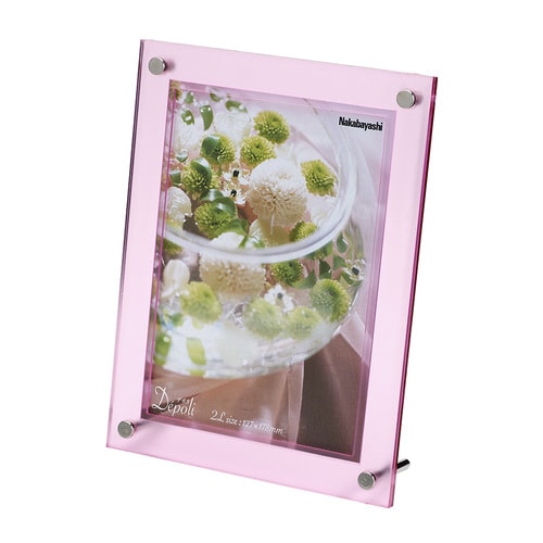 フォトフレーム デポリ 2L判 ピンク×5