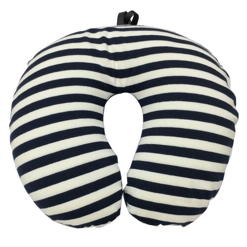 ビーズ  ピロー ボーダー ネイビー