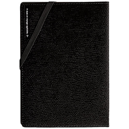 パスポートカバー 皮革調 13cm ブラック ×3