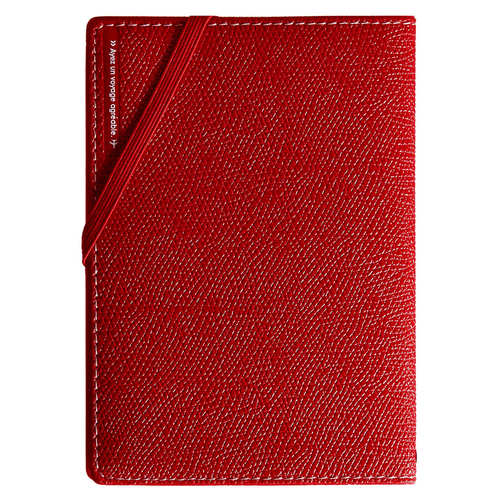 パスポートカバー 皮革調 13cm レッド×3