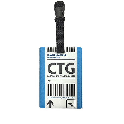 バゲッジタグSフライトタグB10cmブルー×5