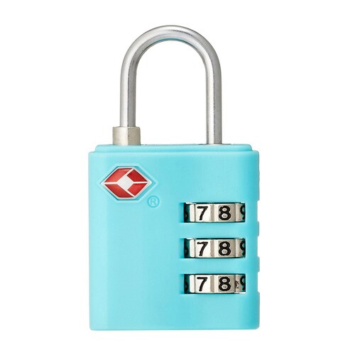 ダイヤル錠 TSA 3桁 5.5cm ブルー×2