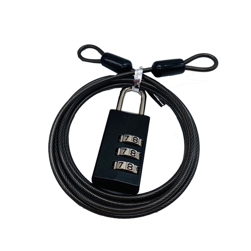 ダイヤル錠 ワイヤー付 ブラック×2