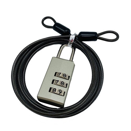 ダイヤル錠 ワイヤー付 シルバー×2