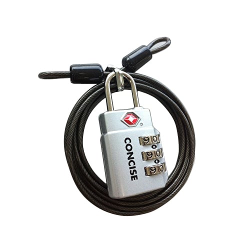 ダイヤルロック 3桁 ワイヤー付 シルバー×2