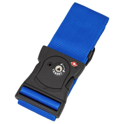 スーツケースベルト TSA 5cm ブルー×2