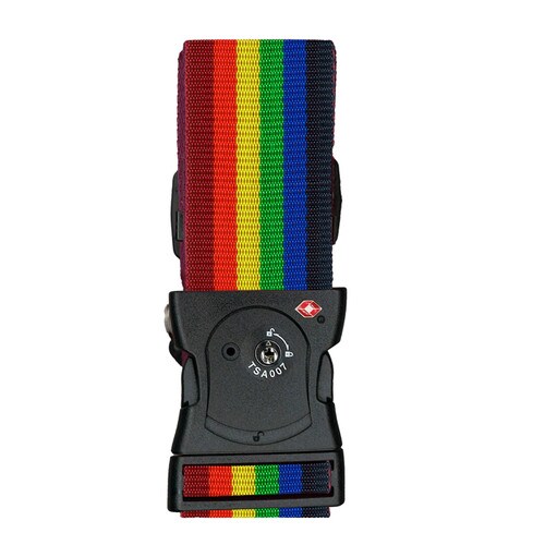 スーツケースベルト TSA 5cm レインボー×2