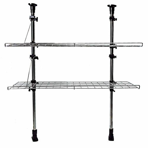 ステンレス突っ張りキッチンメッシュラック 2段