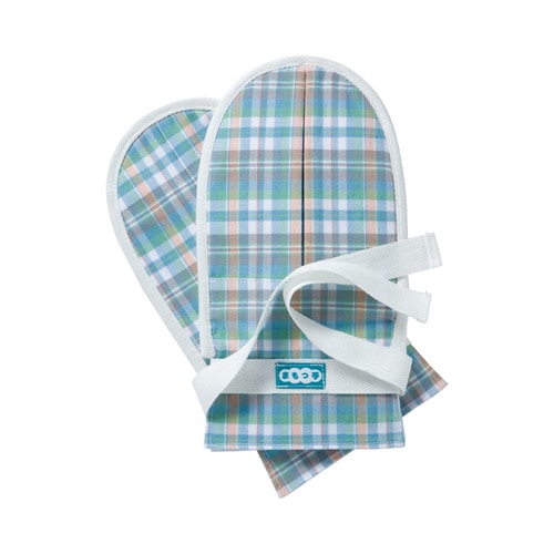 抑制手袋(まもっ手タック付) グリーン系チェック