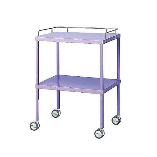 カラフル回診車 手摺付 ラベンダー 616×450